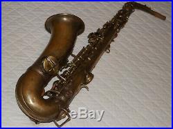 1929 Conn New Wonder II Chu Alto Sax, Bare Brass, Recent Pads, Plays Great