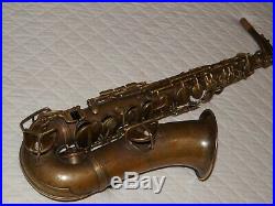 1929 Conn New Wonder II Chu Alto Sax, Bare Brass, Recent Pads, Plays Great