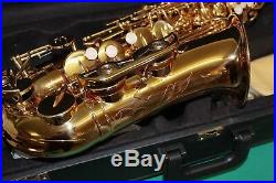 ALTO SAXOPHONE Eb+Fa# 475 STYLE GOLD LAQUER NEW ORLEANS FREE DVD + REEDS 10 PCS
