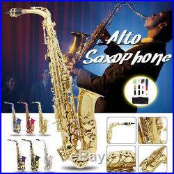 Alto E-flat Saxophon Saxophone Brass Sax Satz mit Koffer Mundstück Zubehör
