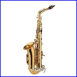 Alto Eb Sax Saxophone Brass Golden Set Woodwind Instrument with Padded Case Z6J3