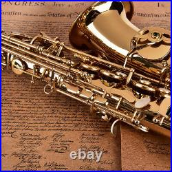 Alto Eb Sax Saxophone Brass Golden Set with Storage Case Mouthpiece Grease UK