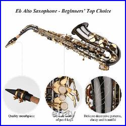 Alto Saxophone Brass Eb Sax Woodwind Instrument with Carry Case Care Kit O9F3