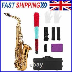 Alto Saxophone Brass Golden Eb Sax Woodwind Instrument with Case Care Kit A8K3