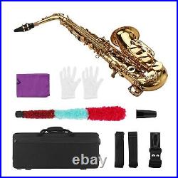 Alto Saxophone Brass Golden Eb Sax Woodwind Instrument with Case Care Kit A8K3