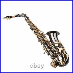 Alto Saxophone Brass Nickel-Plated Eb Sax Woodwind Instrument with Kit X7E4