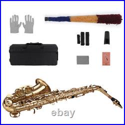 Alto Saxophone Eb Sax Brass Lacquered Gold 802 Key with Carry Case Gloves E9O3