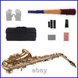 Alto Saxophone Eb Sax Brass Lacquered Gold 802 Key with Padded Carry Case E7A5