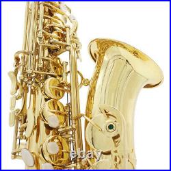 Alto Saxophone Eb Sax Brass Lacquered Gold with Carry Case Mouthpiece Brush K2L6