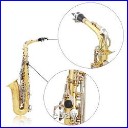 Alto Saxophone Glossy Brass Engraved Eb E-Flat Sax with Case Mouthpiece Kit F4F2