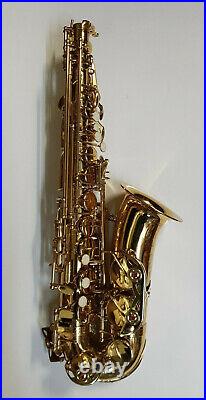 Alto Saxophone Sax Gold Lacquer Body Only & Hard Case Spare Parts Not Working