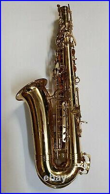 Alto Saxophone Sax Gold Lacquer Body Only & Hard Case Spare Parts Not Working