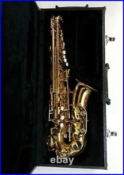 Alto Saxophone Sax Gold Lacquer Body Only & Hard Case Spare Parts Not Working