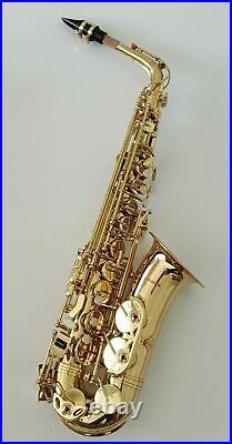 Alto Saxophone in Eb Sax Gold Finish & Hard Case Complete Outfit By Chase 2