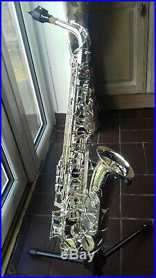 Alto Saxophone silver Trevor James The Horn Revolution Sax and case stand etc