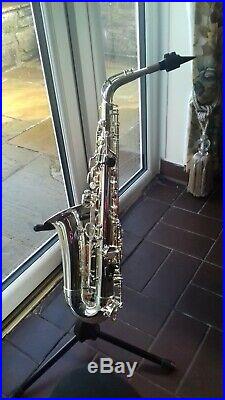 Alto Saxophone silver Trevor James The Horn Revolution Sax and case stand etc
