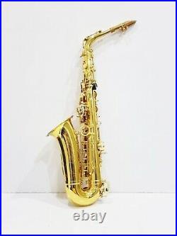 Ammoon Alto Saxophone Brass Lacquered Gold 802 Key Eb E Flat Sax + Padded Case