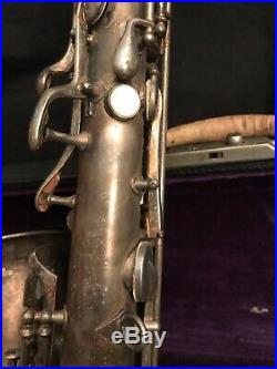 Antique 1914 Silver CONN Alto Sax Saxophone withOriginal Case
