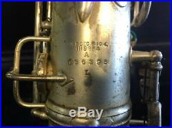 Antique beautiful Conn LTD Alto saxophone sax silver body in original case 1923