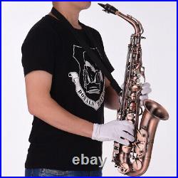 Bent Eb Alto Saxophone E-flat Sax Carved Pattern + Carry Case & Accessories C5J2