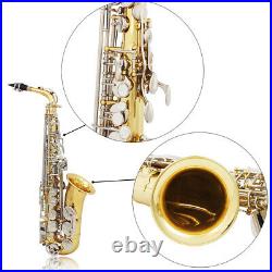 Brass Alto Saxophone Eb E Flat Sax + Case Mouthpiece for Beginner Students A9F9