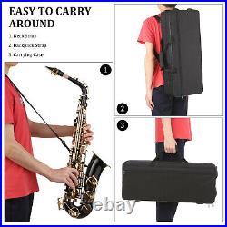 Brass Eb Alto Saxophone Black Paint E-flat Sax Students Woodwind Instrument C2Q7
