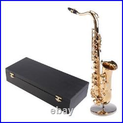 Copper Sax Musical Instrument Model Miniature Brooch Decorative Tabletop Display
