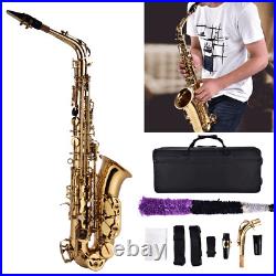 E-flat Alto Eb Saxophone Sax Brass Case Mouthpiece Care kit Accessories Quality