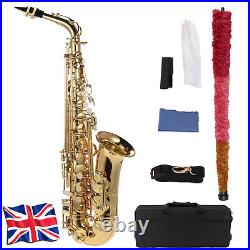 Eb Alto Saxophone Brass Lacquered Gold E Flat Sax 802 Key Woodwind WithCase C0R2