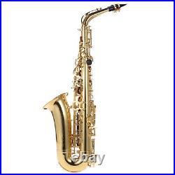 Eb Alto Saxophone Brass Lacquered Gold E Flat Sax 802 Key Woodwind WithCase C0R2