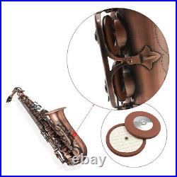 Eb Alto Saxophone E-flat Sax Red Bronze Carve Pattern Woodwind Instrument D5Q2