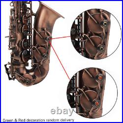 Eb Alto Saxophone E-flat Sax Red Bronze Carve Pattern Woodwind Instrument Y5X2