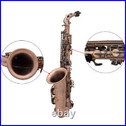 Eb Alto Saxophone E-flat Sax Red Bronze Carve Pattern with Mouthpiece S4U0