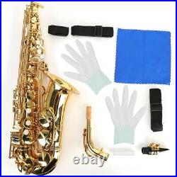 Eb Alto Saxophone Electrophoresis Gold Brass Saxophone E Flat Bending Tube Sax