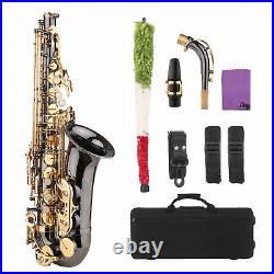 Eb Alto Saxophone Sax Nickel-Plated Brass Body with Engraving Nacre Keys Q8G3