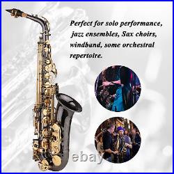 Eb E-flat Alto Saxophone Nickel-Plated Brass Sax + Carry Case for Beginners N0I8