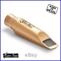 Ever-Ton Full Pop 7 Metal Gold Alto Sax Mouthpiece with Lig & Cap Made in Brazil