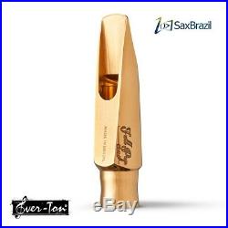 Ever-Ton Full Pop 7 Metal Gold Alto Sax Mouthpiece with Lig & Cap Made in Brazil