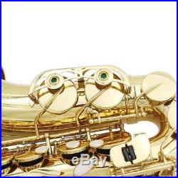 Exquisite Gold Plating Brass Eb Key Alto Saxophone Sax Set Golden