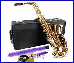 GREAT! ALTO SAXOPHONE Eb Sax 875 Model Gold Lacquer Real Black Pearl Inlays