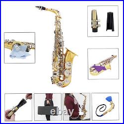 Golden Eb Alto Saxophone Sax Brass Woodwind Instrument with Carry Kit X9X4