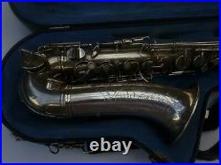 Hawkes and son silver plated alto sax century xx, gordon beeson pads