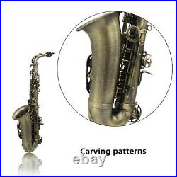 High Grade Antique Finish Bend Eb E-flat Alto Saxophone Sax + Case Gloves J6T4