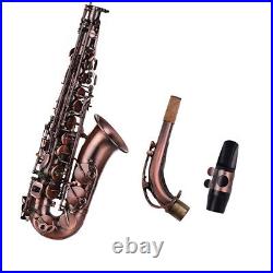 High Grade Red Bronze Bent Eb Alto Saxophone E-flat Sax Carved Pattern N9N7