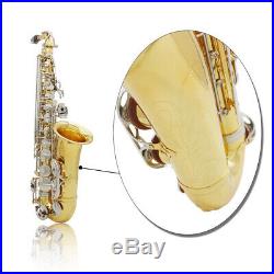 LADE Alto Saxophone Glossy Brass Engraved Eb E-Flat Sax with Case Accessory A7E3