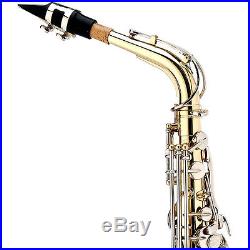 Mendini 2-tone Alto Saxophone Sax Gold Body Nickel Key +tuner+case+carekit