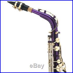 Mendini Purple Lacquered Eb Alto Saxophone Sax +Tuner+CareKit+Case+Book MAS-PL
