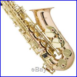 Mendini Rose Gold Brass Alto Saxophone Sax +Tuner+Book+Case+CareKit MAS-30