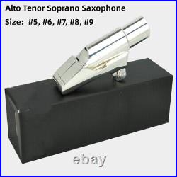 Metal Saxophone Mouthpiece With Ligature Cap For Tenor Soprano Alto Sax Silvery