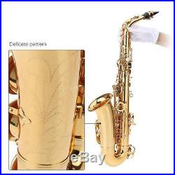 New Professional Eb Alto Sax Saxophone Paint Gold with Case and Accessories SUM2
